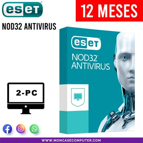 Antivirus Eset Nod 32 Edicion 2021 2 X 1 Pcs Moncase Computer