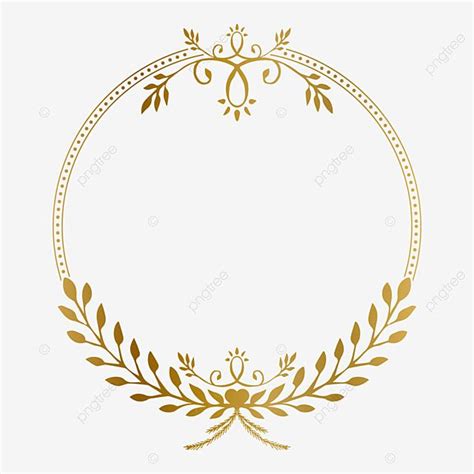 A Gold Frame With An Elegant Pattern On The Edges Circle Border