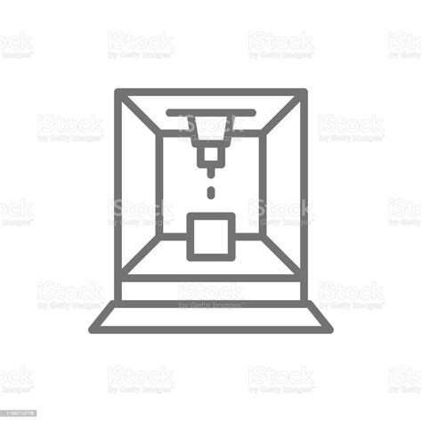 Laser Cut Machine Line Icon Isolated On White Background Stock