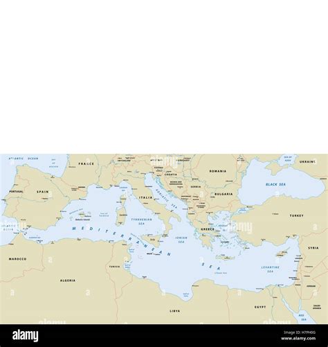 Mediterranean Sea Map Stock Vector Image And Art Alamy