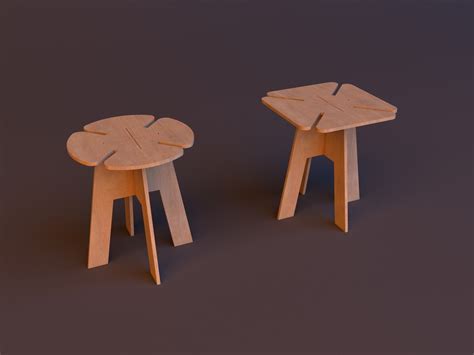 Artstation Plywood Child Chair Cnc Workshop Furniture Game Assets