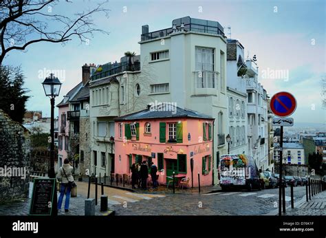 Exterior Of La Maison Rose Restaurant Montmartre Paris Stock Photo