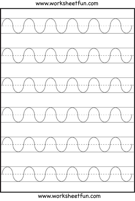 Preschool writing paper also dotted third handwriting sheets: Curved Line Tracing - 4 Worksheets / FREE Printable Worksheets - Worksheetfun