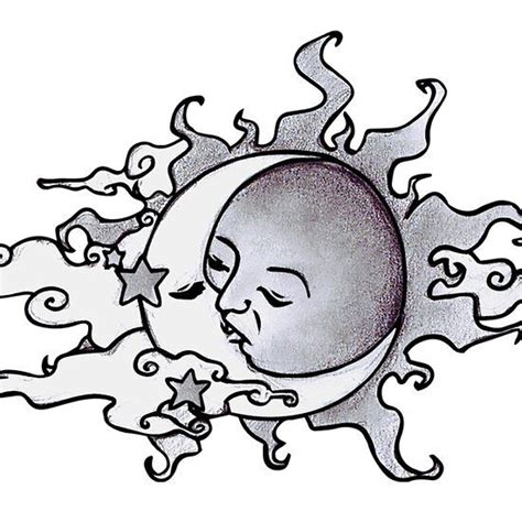 Besos De Sol Y Luna Sun And Moon Drawings Moon Sun Tattoo Moon Art