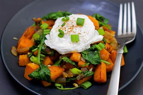 Sweet Potato Hash With Poached Egg Recipe The Kitchen Wife