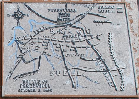 photo the battle of perryville marker map closeup