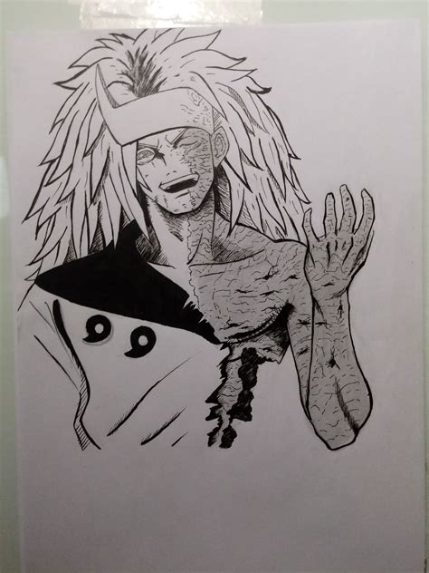 Inking Madara Uchiha Naruto Shippuden Naruto Sketch Drawing Naruto