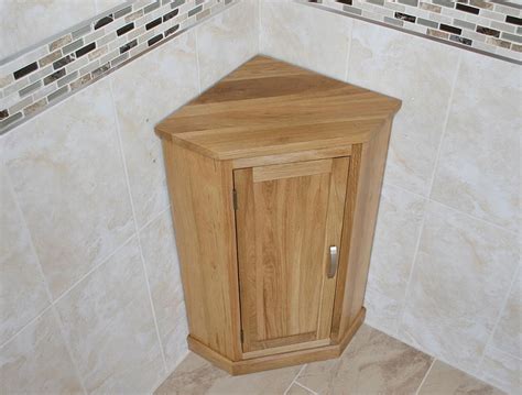 Cloakroom Corner Bathroom Vanity Unit Oak Top Cabinet Corner Storage