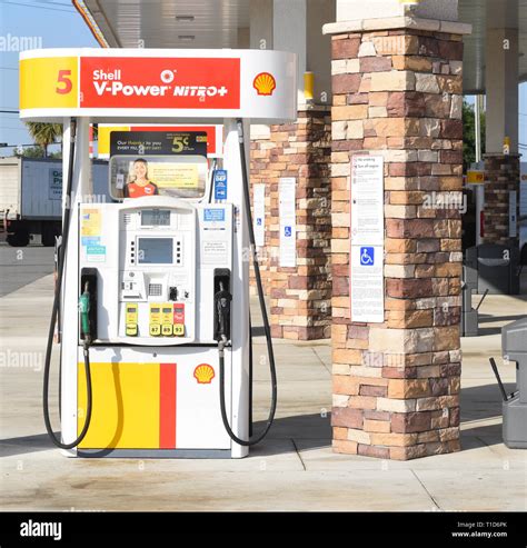 Gas Pump At Shell Gas Station Stock Photo Alamy