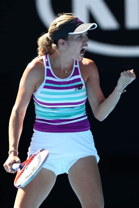 Melbourne Australia January Danielle Collins Of The United States Celebrates A Point In