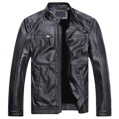Best range of men's black leather jackets. Men's Vintage Retro Faux / Genuine Black Leather Jacket ...