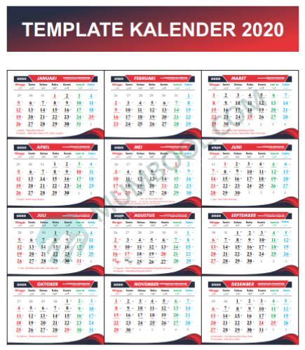 Desain Kalender Duduk 2020 Cdr