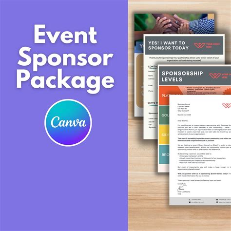 Event Sponsorship Package Canva Template Fundraising Event Etsy Australia