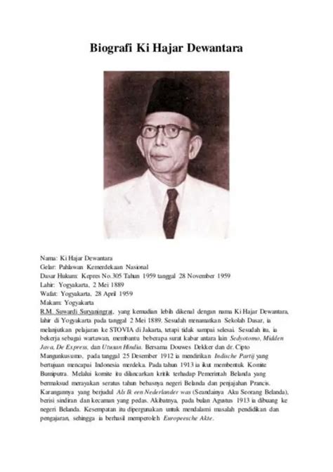 Biografi Singkat Ki Hajar Dewantara Dalam Bahasa Inggris Dan Artinya