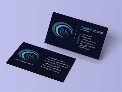 This visual icon lets people know where. Business Card RK Care Group - Amazing Web Logos Design