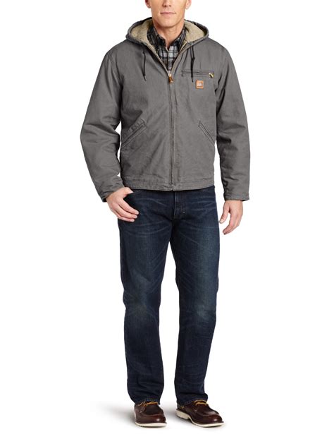 carhartt men s big and tall sherpa lined sandstone sierra jacket j141 gravel xxxx large on galleon