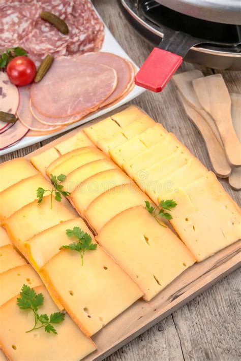 Raclette Cheese And Cold Meats Stock Image Image Of Pork Raclette