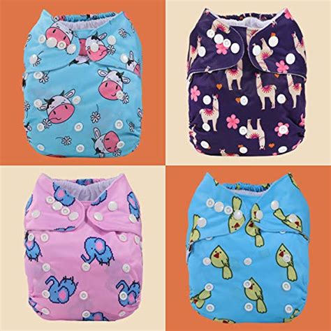 Anmababy 4 Pack Adjustable Size Waterproof Washable Pocket Cloth