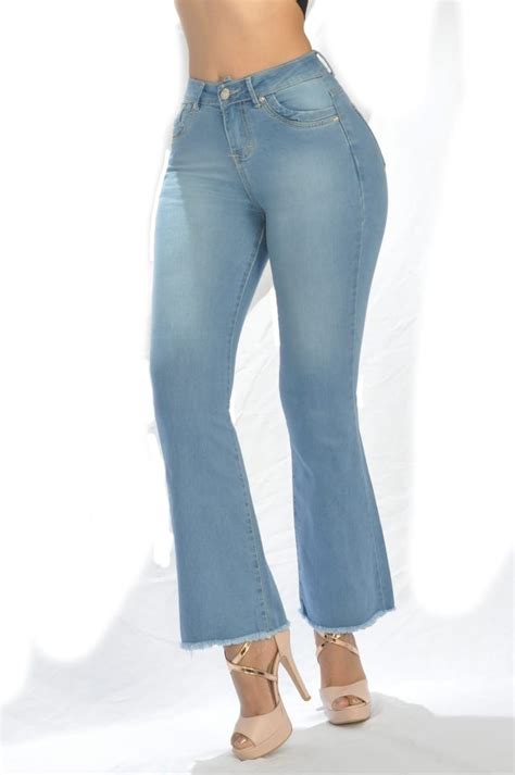 Jeans Para Dama Acampanados Corte Colombiano Refflare02 Michaelo Jeans