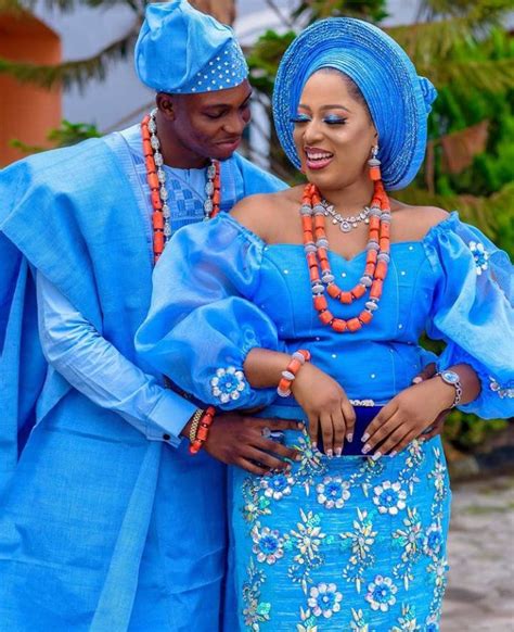 Classic African Traditional Wedding Couple Attirenigerian Etsy