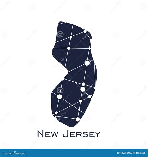 Mapa Del Estado De New Jersey Ilustración del Vector Ilustración de