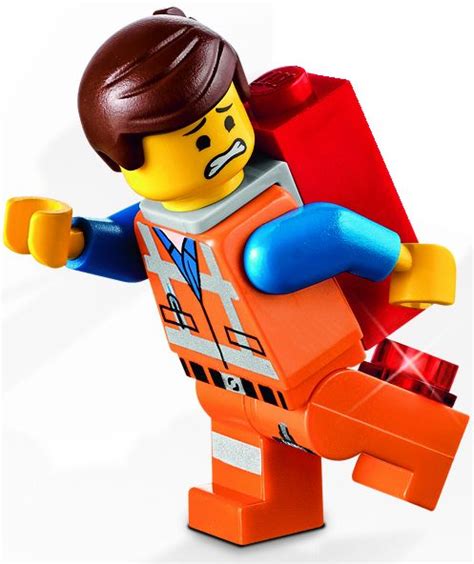 The Lego Movie Minifigure Emmet In Worn Uniform Angry Face And