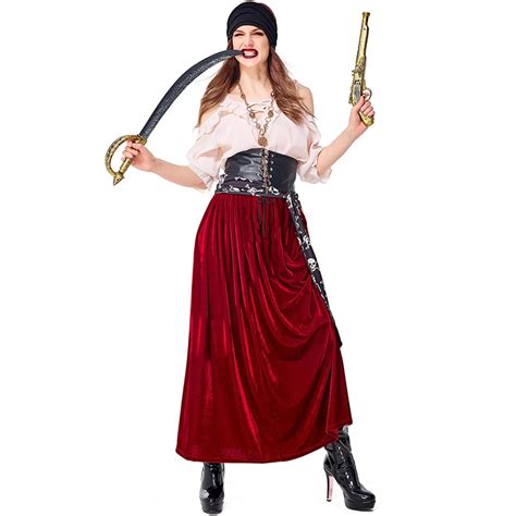Captain Pirates Caribbean Jack Sparrow Pirate Fantasia Adult Cosplay Fancy Dress Carnival