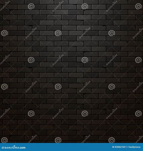 Black Brick Wall Vector Background Dark Brick Texture Design Stock