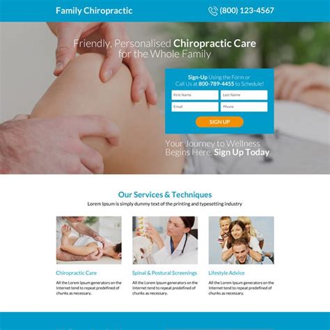 Download Personalized Chiropractic Care Sign Up Capturing Responsive Landing Page Design From