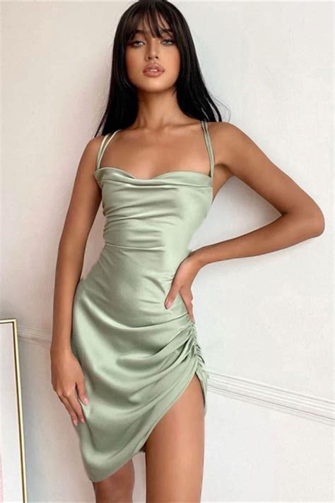 Satin Backless Dress In 2021 Bodycon Dress Fashion Mini Dress