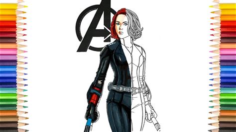 Black Widow Coloring Pages Avengers Black Widow Coloring Pages Youtube