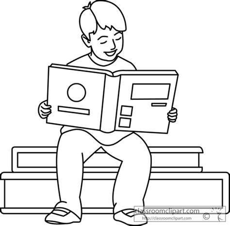 You're busy coming up with group activities for kids that you can share with the parents who come through your practice, so let us do the heavy lifting for you. School Clipart- boy_reading_book_outline_0221 - Classroom ...