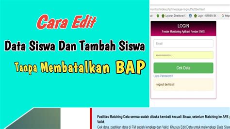 To check your eligibility, sms dcemi to 567676 from your registered mobile no. Edit Data Siswa Dan Tambah Siswa Tanpa Membatalkan BAP Di ...