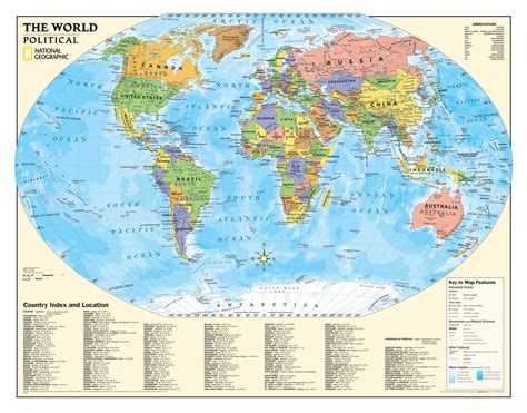 Childrens Wall Map Of The World Education Grades 4 12