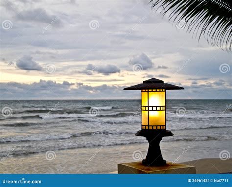 Lantern At The Beach 1 Stock Photo Image Of Night Glass 26961424