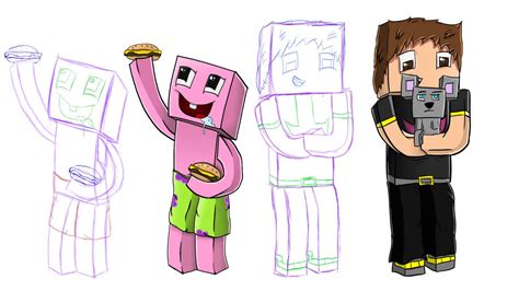 Minecraft Stream Artwork Before And After By Pigpal2 On Deviantart