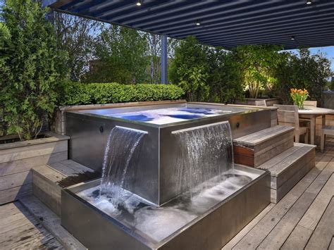 Above Ground Outdoor Rectangular Hot Tub Stainless Steel Spa With Water Features By Diamond Spas