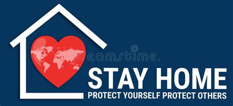 Covid 19 Stay Home Illustration Banner Stay Home Stay Safe Stock