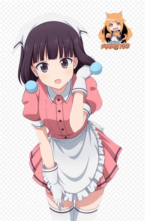 Sakuranomiya Maika Blend S Render Personagem Feminina De Anime Vestindo Um Vestido Rosa E