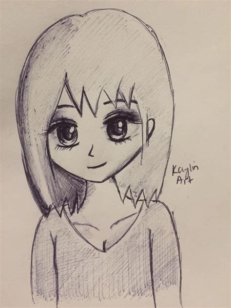 Pretty Anime Girl Drawing Original Art By Kaylin