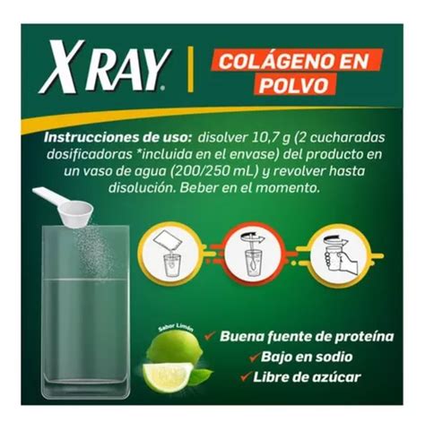Colágeno Hidrolizado En Polvo X Ray 321g Sabor A Limón en venta en
