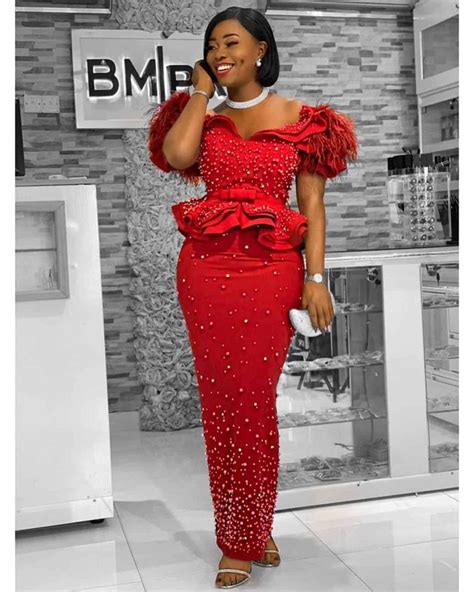 10 Trendy Aso Ebi Styles To Rock To A Wedding Nigerian Lace Styles Dress African Lace Styles