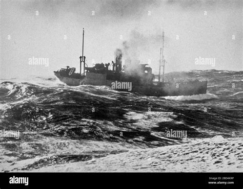World War Ii North Atlantic Convoy Dutymerchant Vessel As Seen From Us