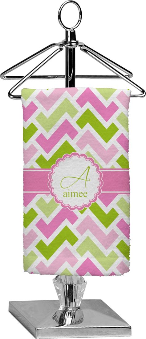 Pink And Green Geometric Finger Tip Towel Full Print Personalized