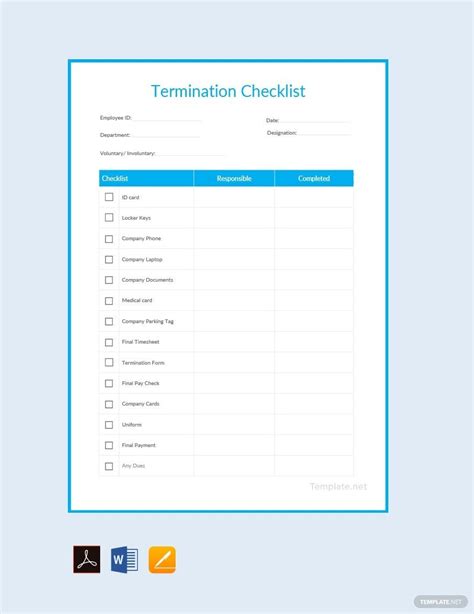 Employee Termination Checklists In Pdf Templates Designs Docs Free