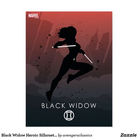 Black Widow Heroic Silhouette Poster Zazzle Heroic Black Widow