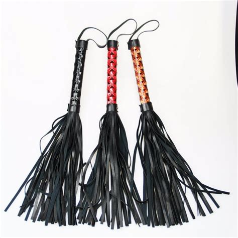 3 Colors Leather Spanking Fetish Whip Flogger Sex Toys For Couples Sexy