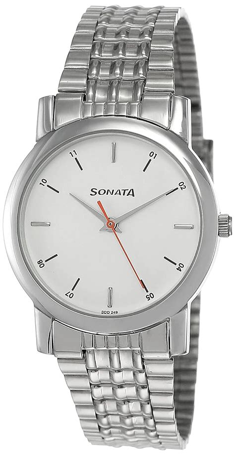 Sonata White Dial Analog Watch For Men Np Sm W Amazon In Fashion