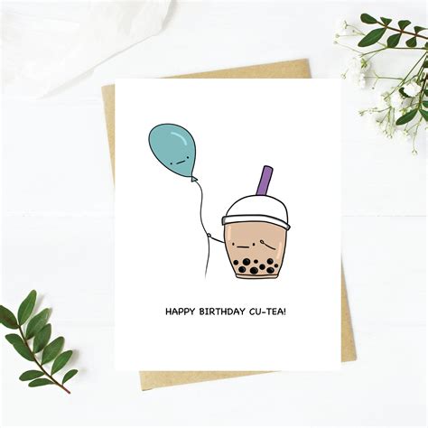 This Birthday Card Is Perfect For All The Bubble Tea Boba Tea Lovers