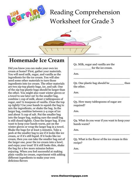 Reading Worksheet For 3rd Graders